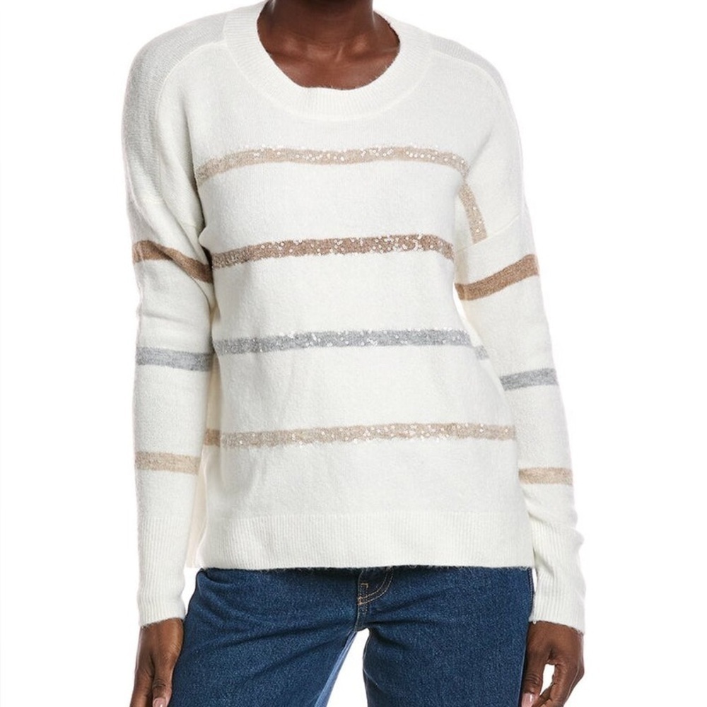 VINCE CAMUTO SEQUIN STRIPE SWEATER